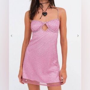 For Love And Lemons Glitter Heart Mini Dress